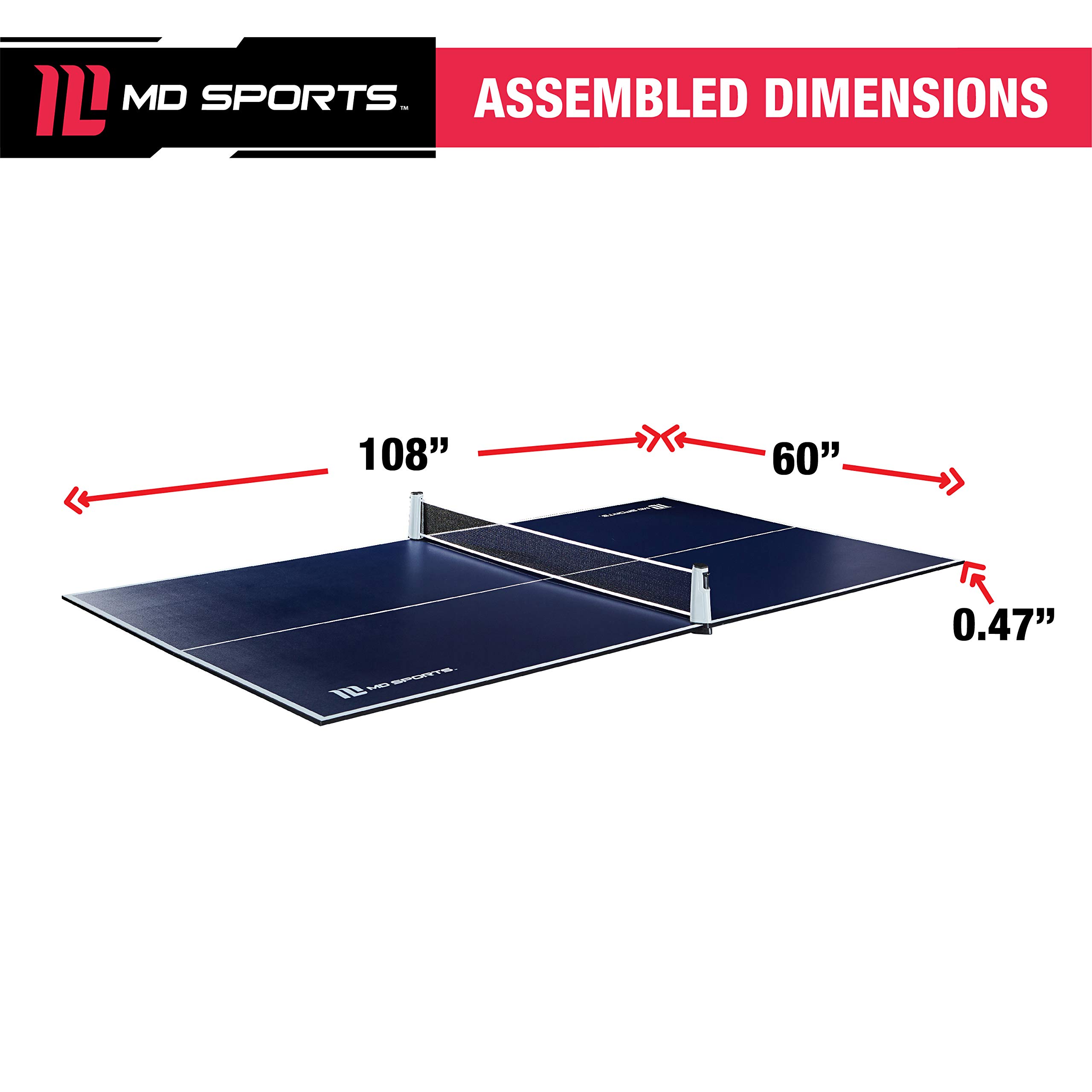 MD Sports Table Tennis Tables Multiple Styles, Foldable for Easy Storage with Nets Included, Perfect for Family Game Rooms
