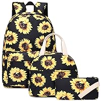 Girls School Backpacks for Kids Teens, 3-in-1 School Bag Bookbags Set with Lunch Bag Pencil Case