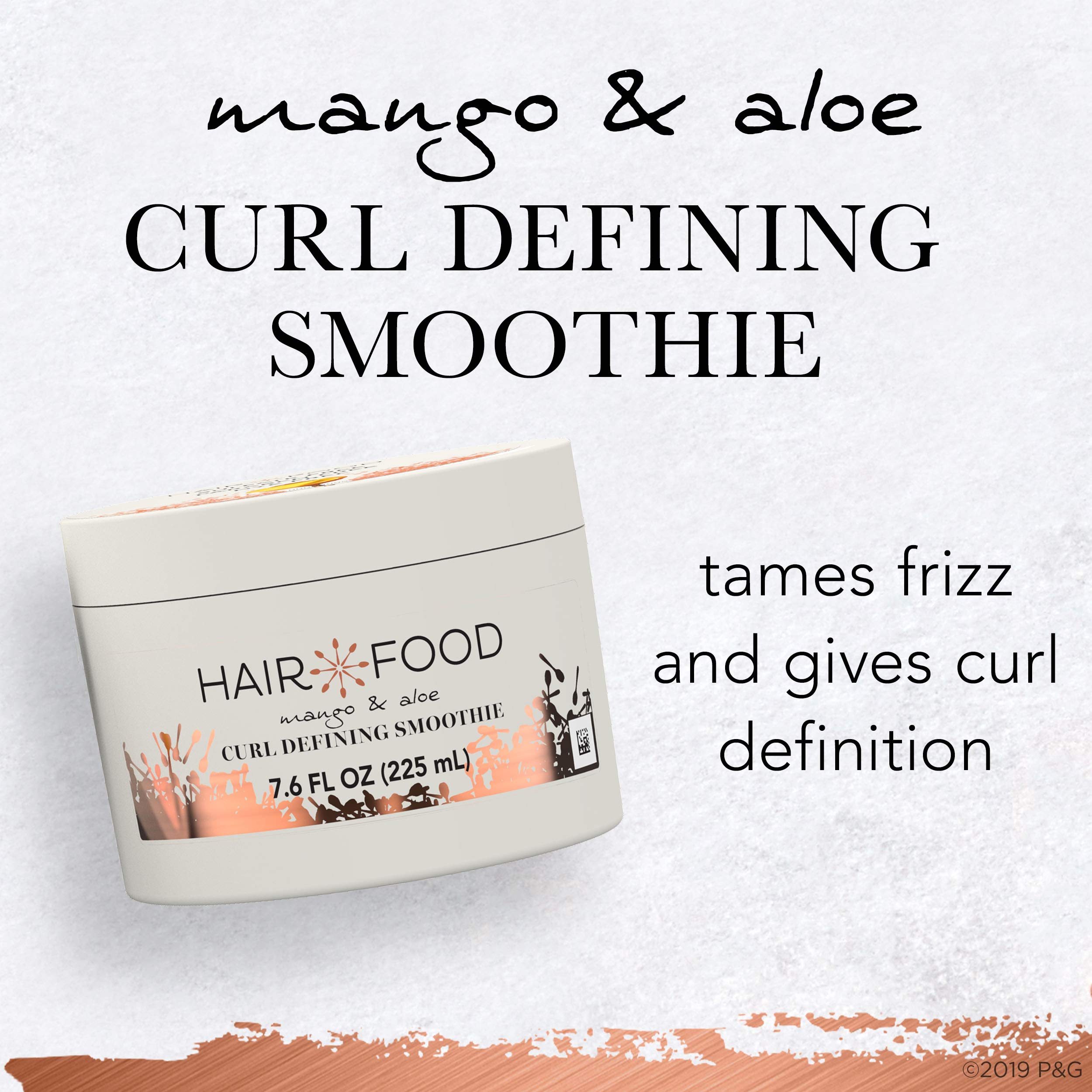 Hair Food Mango & Aloe Curl Cream, Defining Smoothie, White, Mango-Aloe, 7.6 Fl Oz