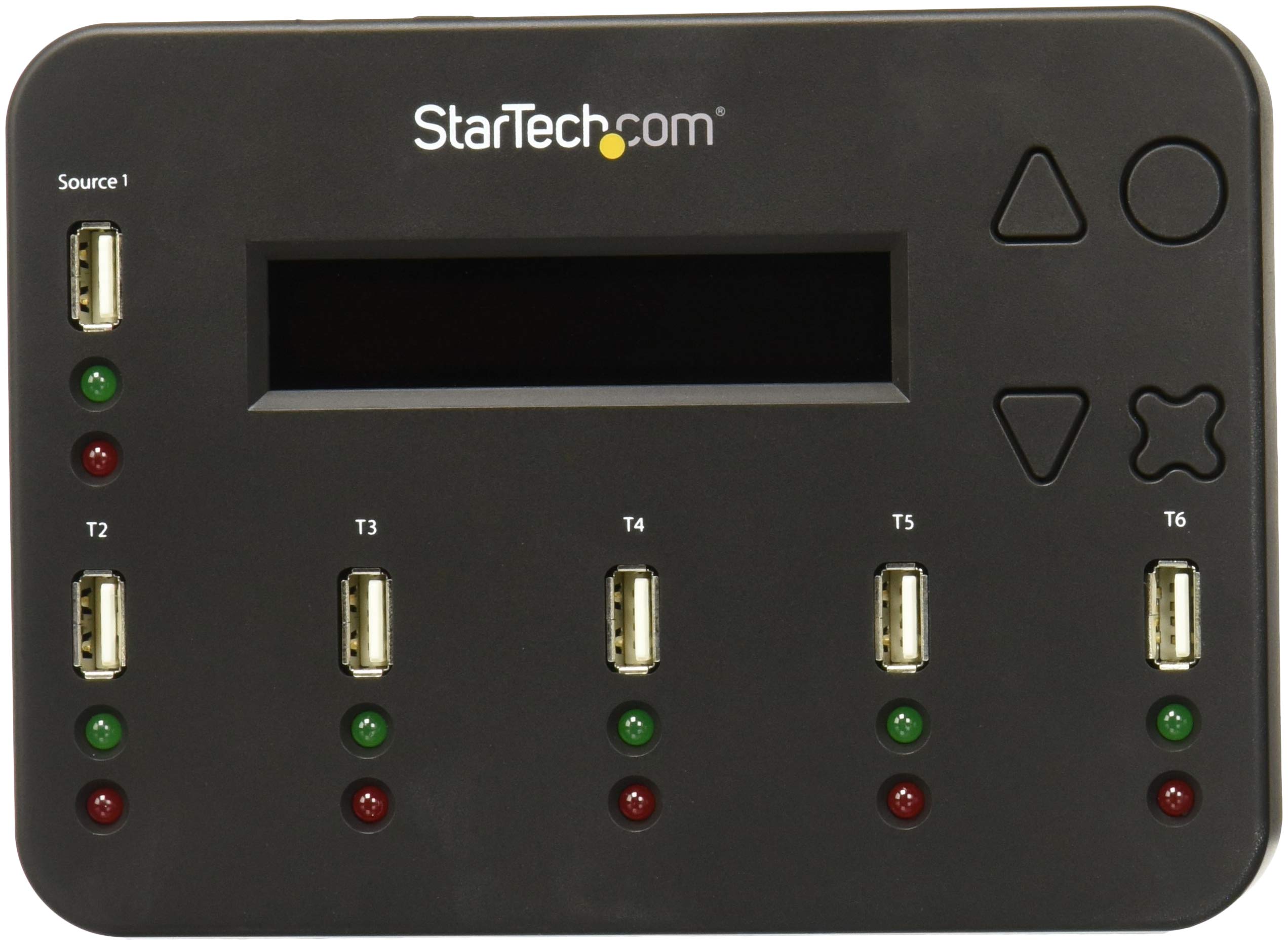 StarTech.com Standalone 1 to 5 USB Flash Drive Duplicator / Cloner / Eraser, Multiple USB Thumb Drive Copier / Sanitizer, System File / Sector-by-Sector Copy, 1.5 GB/min, 3-Pass Erase, LCD (USBDUP15)