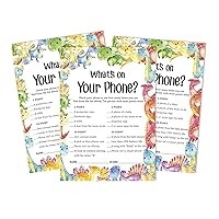 50 What's in Your Phone Baby Shower Game Cards Dinosaur Jungle Animals Activity Cards Party Idea Baby Shower Party Supply