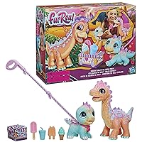 FurReal Snackin’ Sally’s Ice Cream Party Electronic Pet with 40+ Sounds and Reactions, Plus Walkalots Dinosaur; 5 Accessories; Ages 4 and Up (Amazon Exclusive)