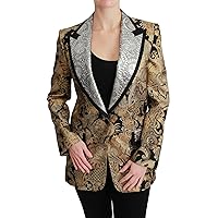 Dolce & Gabbana Black Gold Jacquard Blazer Jacket