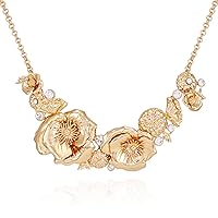 GUESS Goldtone Floral Statement Necklace