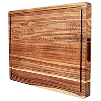 Extra Large Acacia Wood Cutting Board for Kitchen, Wood Cutting Boards With Groove, Butcher Block and Chopping Board for Meat and Vegetables