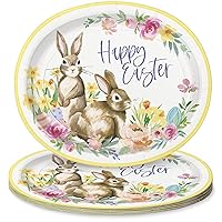 Unique Industries Classic Easter Oval Disposable Paper Plates - 12