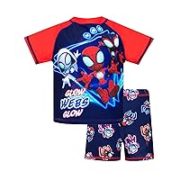 Marvel Spidey and His Amazing Friends Two Piece Boys Swimsuit | Spiderman Swimsuit for Boys | Bathing Suit Set