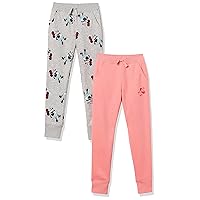 Amazon Essentials Disney | Marvel | Star Wars | Princess Girls and Toddlers' Fleece Jogger Sweatpants, Pack of 2
