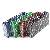 Brybelly 400 Count of 16mm Dice, 6-Sided – Purple, Blue, Green, Red Colored Dice – Great for Board Games & DIY Games