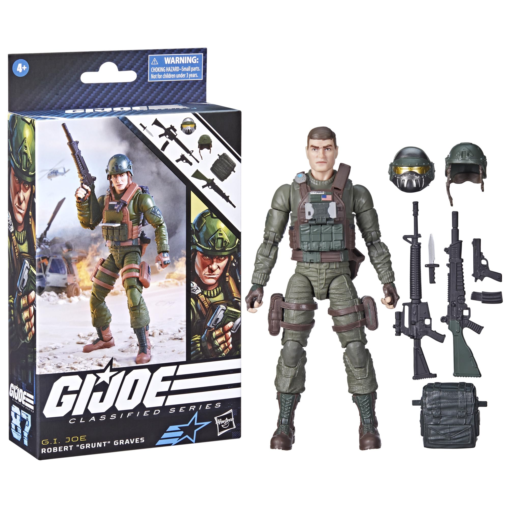 G.I. Joe Classified Series Robert Grunt Graves, Collectible G.I. Joe Action Figure, 87, 6-Inch Action Figures for Boys & Girls, with 8 Accessories