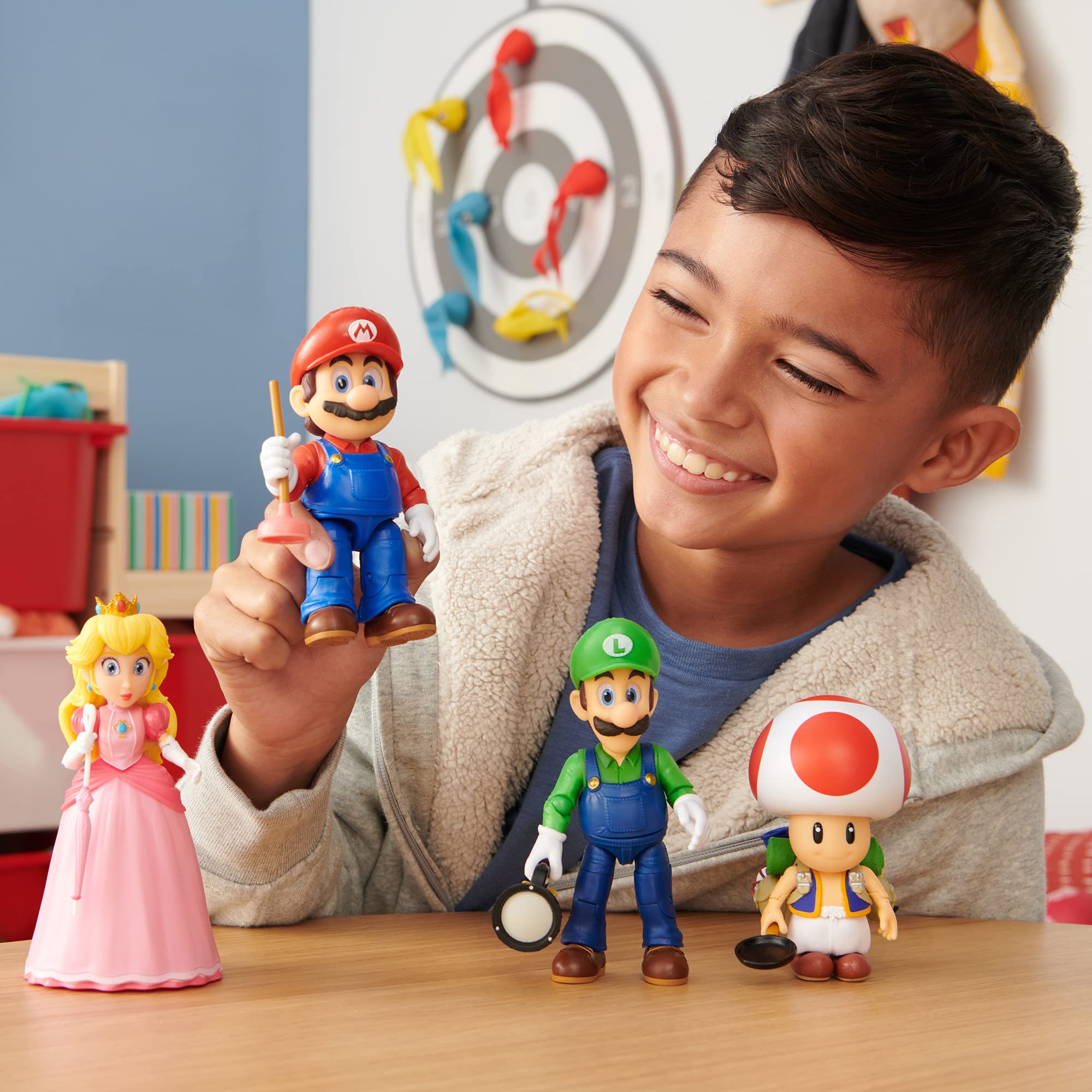 The Super Mario Bros. Movie - 5 Inch Action Figures Series 1 – Luigi Figure with Flashlight Accessory