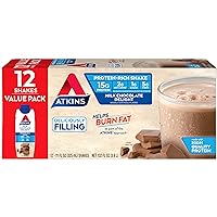 Atkins Gluten Free Protein-Rich Shake, Milk Chocolate Delight, Keto Friendly, 11 Fl Oz (Pack of 12)