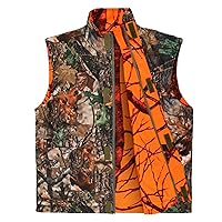 GUGULUZA Orange Camo Hunting Vest, Game Vest for Outdoor Fishing Hiking Camping Mountaineering, S-4XL