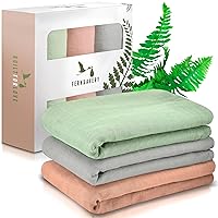Muslin Swaddle Blankets - Comfy Receiving Preemie Swaddle Blanket for Boys & Girls - Lightweight Breathable Gender Neutral Receiving Blankets - Sage 3-Pack