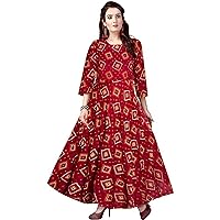 Jessica-Stuff Women Rayon Blend Stitched Anarkali Gown Wedding Dress (1235)