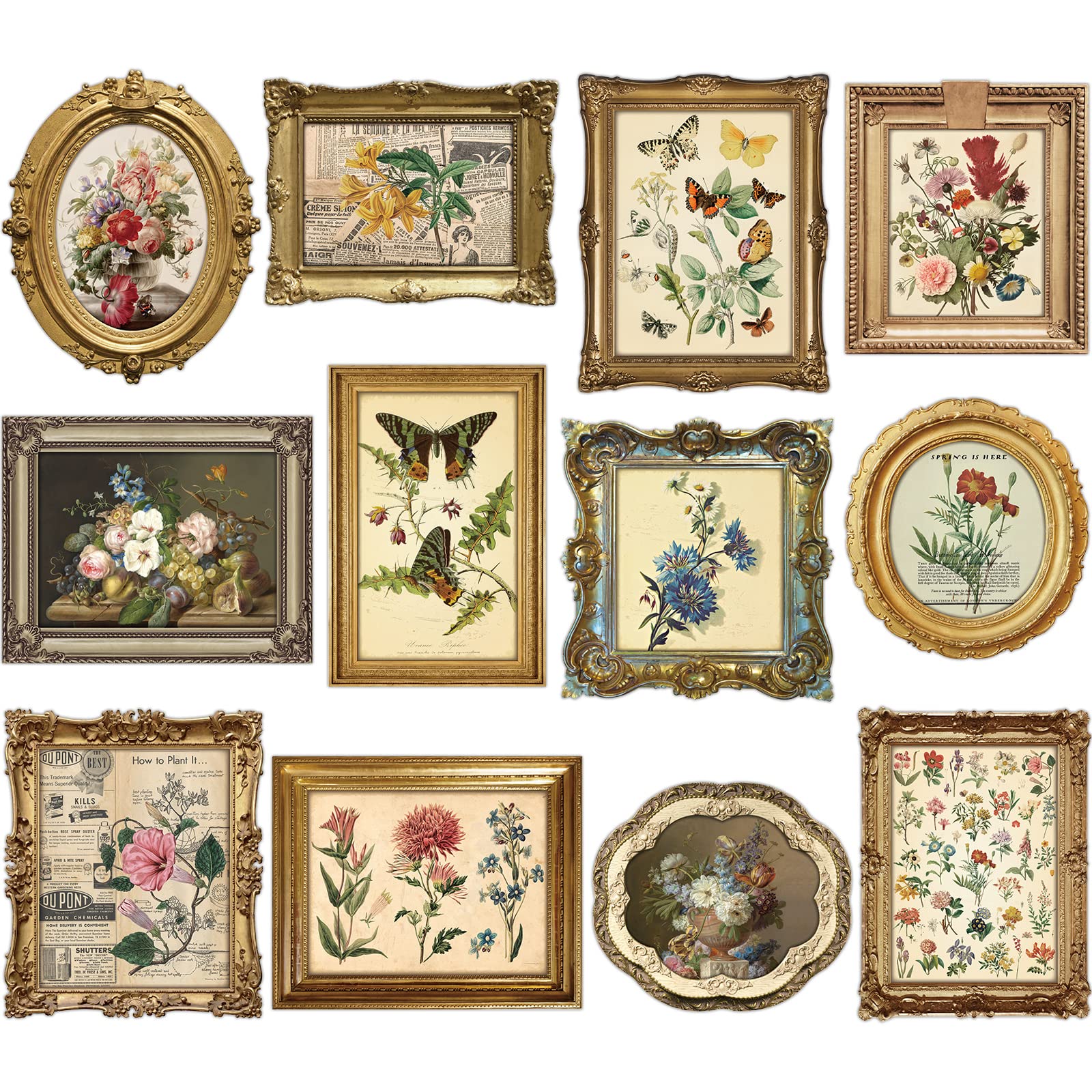 Mua Geetery 12 Pieces Vintage Wall Decorations Vintage Flower ...