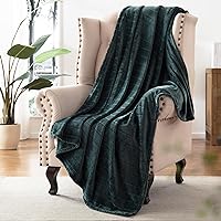 Bertte Throw Blanket 330 GSM Soft Plush Fuzzy Warm Fluffy Blanket – Lightweight Decorative Stripe Fleece All Seasons Cozy Sofa Bed Blanket - 50