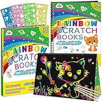 ZMLM Gift Christmas for Girl Art-Craft Kit: Rainbow Scratch Paper Magic Art Craft Project Supply Toddler Drawing Activity Kid Travel Toy Age 3-12 Year Old Birthday Gift