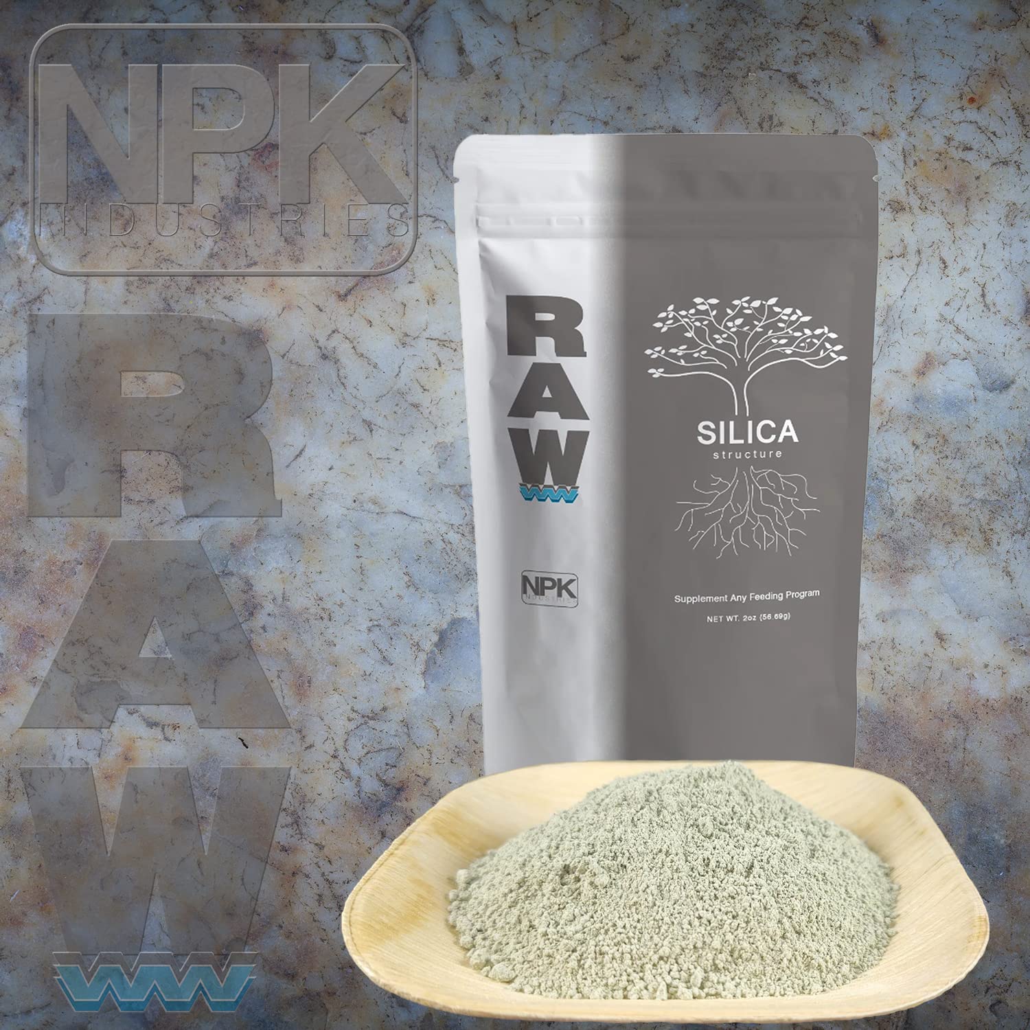 RAW- Silica for Strong Cell Walls and strengthening Stems Plant Feeding Supplement for Indoor Outdoor Use Hydroponics- 2 oz