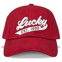 Lucky Brand Cotton Embroidered Baseball Cap with Adjustable Straps for Men and Women (One Size Fits Most)