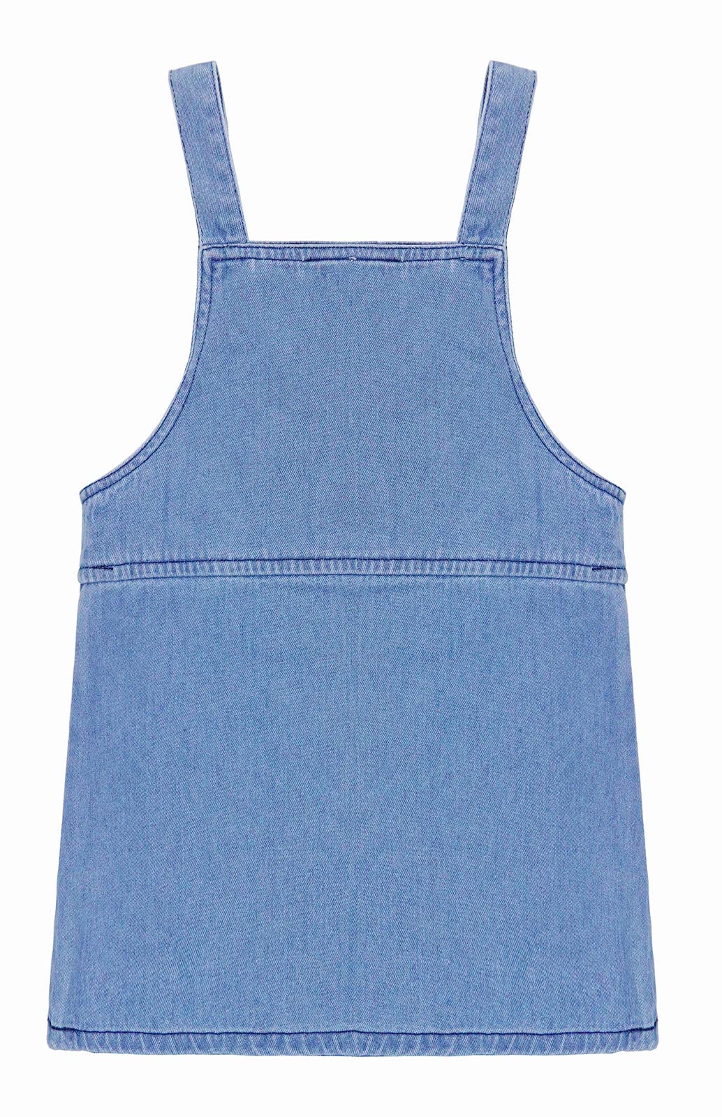 KIDSCOOL SPACE Baby Little Girl Denim Overalls,Simple Design Summer Jumpsuit Dress