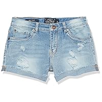 Lucky Brand Girls' Cuffed Jean Shorts, Stretch Denim with 5 pockets, Mid to High Rise Waist, Ronnie Tori, 7