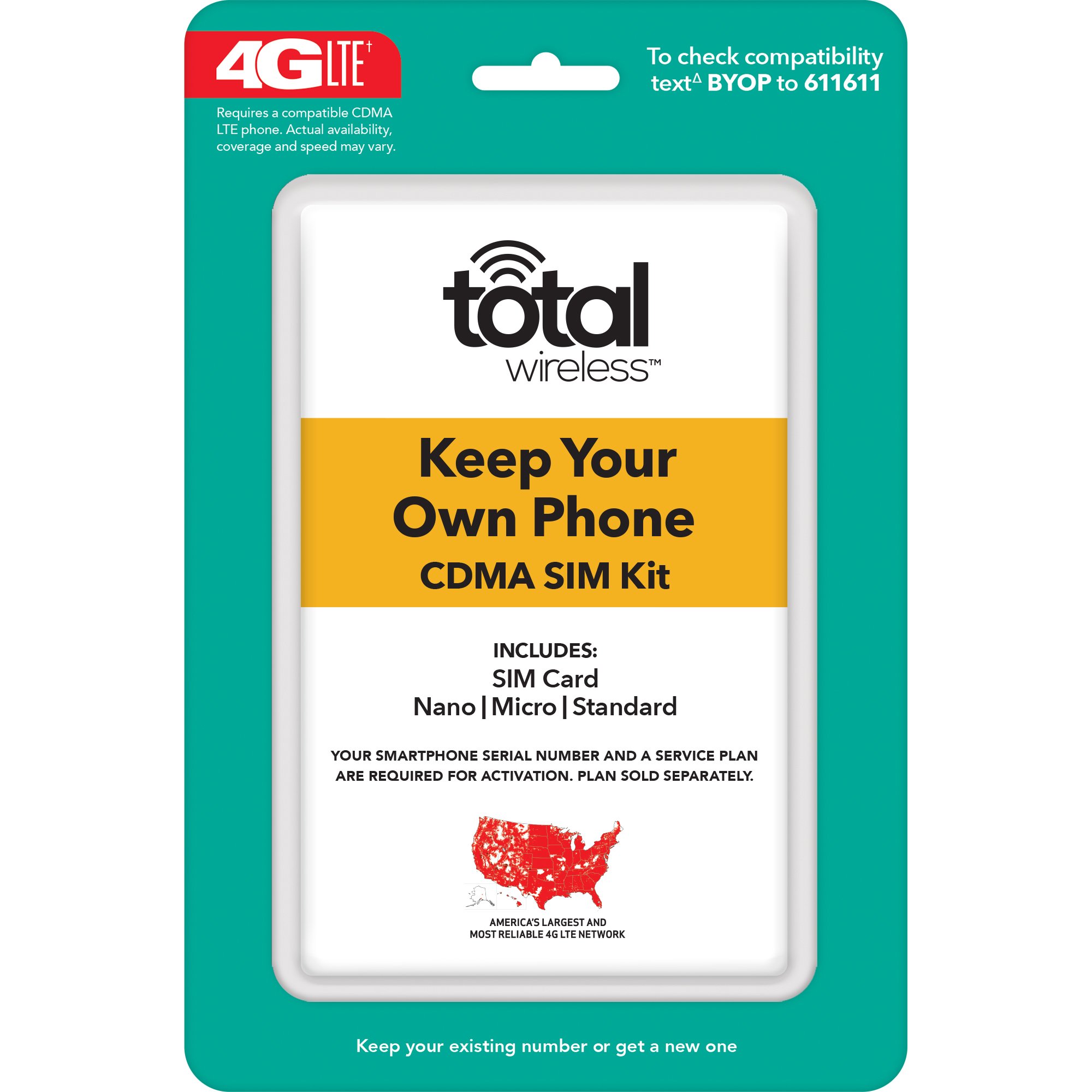 Total Wireless Keep Your Own Phone 3-in-1 Prepaid SIM Kit