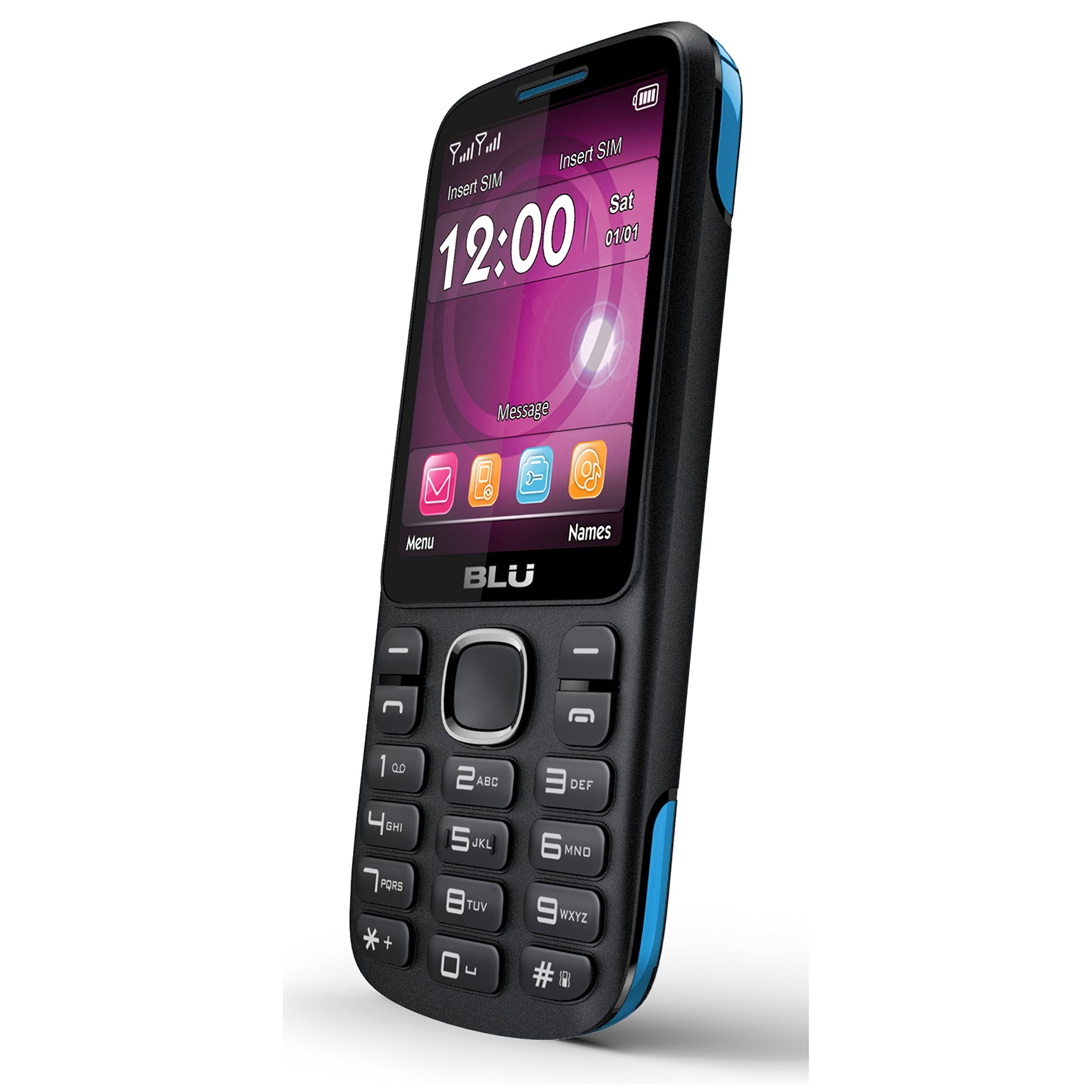 BLU Jenny TV 2.8 T276T Unlocked GSM Dual-SIM Cell Phone w/ 1.3MP Camera - Unlocked Cell Phones - Retail Packaging - Black Blue