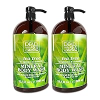 Dead Sea Collection Tea Tree Body Wash for Women and Men - with Natural Sea Minerals and Tea Tree Oil - Cleanses and Moisturizes Skin - Pack of 2 (67.6 fl. oz)