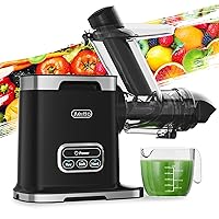 Aeitto Cold Press Juicer Machines, 3.6 Inch Wide Chute, Large Capacity, High Juice Yield, 2 Masticating Juicer Modes, Easy to Clean Slow Juicer for Vegetable and Fruit (Black)