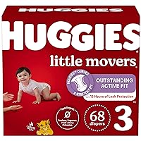 Huggies Size 3 Diapers, Little Movers Baby Diapers, Size 3 (16-28 lbs), 68 Count
