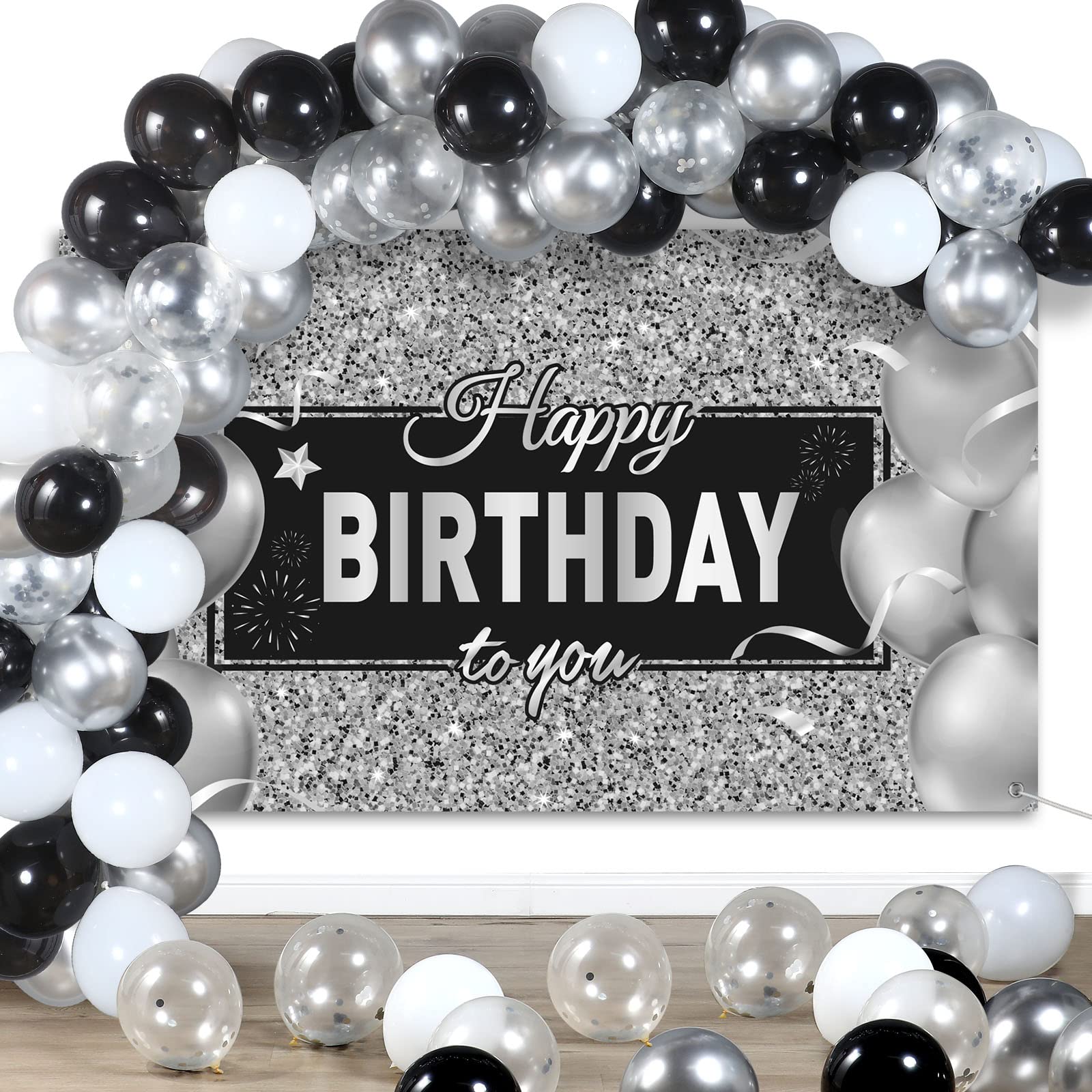 Mua Black and Silver Birthday Party Decorations Black Silver ...
