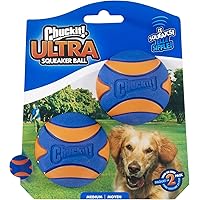 Chuckit Ultra Squeaker Ball Dog Toy, Medium (2.5 Inch) 2 Pack, for Medium Breeds