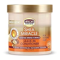 African Pride Shea Miracle Leave In Conditioner - Contains Shea & African Mango Butter to Smooth Curls, Coils & Waves, Nourishes Hair, 15 oz