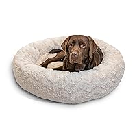 Best Friends by Sheri The Original Calming Donut Cat and Dog Bed in Lux Fur Oyster, Large 36