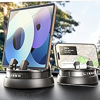 LISEN Phone Holders for Your Car, 360° Rotatable Dashboard Cell Phone Holder,Multifunctional iPhone Car Mount Compatible with iPhone 15 Pro Max/14/13/12, Samsung S24/23/22