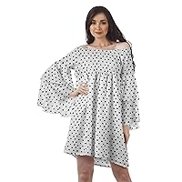 Black Womens Off Shoulder Summer Beach Dress Cotton Vacation Dress with Bell Sleeves - XS