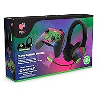 PDP Space Dust Bundle Pack: Rematch Glow Advanced Wired Controller & AIRLITE Glow Wired Headset for Xbox Series X|S, Xbox One, & Windows 10/11 PC, Licensed for Xbox