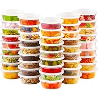 AOZITA 36 Sets 8 oz Plastic Deli Food Containers With Lids, Airtight Food Storage Containers, Freezer/Dishwasher/Microwave Safe, Soup Containers For Takeout Meal Prep Storage