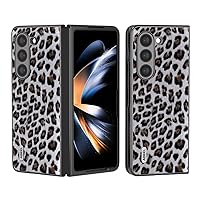 Phone Case Case Compatible with Samsung Galaxy Z Fold 5 5G,Leopard Spots Slim Thin Hard PC Shock Absorption Full Protective Rugged Cove Compatible with Galaxy Z Fold 5 5G (Color : Silvery)