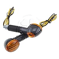 Reflex Stalk Turn Signal Universal Light Motorcycle Stem Amber Carbon Blinker