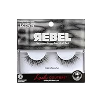 KISS Lash Couture Rebel Collection, False Eyelashes, Main Character', 12 mm, Includes 1 Pair Of Lash, Contact Lens Friendly, Easy to Apply, Reusable Strip Lashes