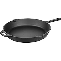 Pre-Seasoned Cast Iron Skillet | Indoor and Outdoor Use | Grill, Stove-top, Induction Safe (12.5 Inch)