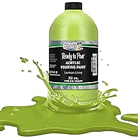 Lemon Lime Acrylic Ready to Pour Pouring Paint - Premium 32-Ounce Pre-Mixed Water-Based - for Canvas, Wood, Paper, Crafts, Tile, Rocks and More
