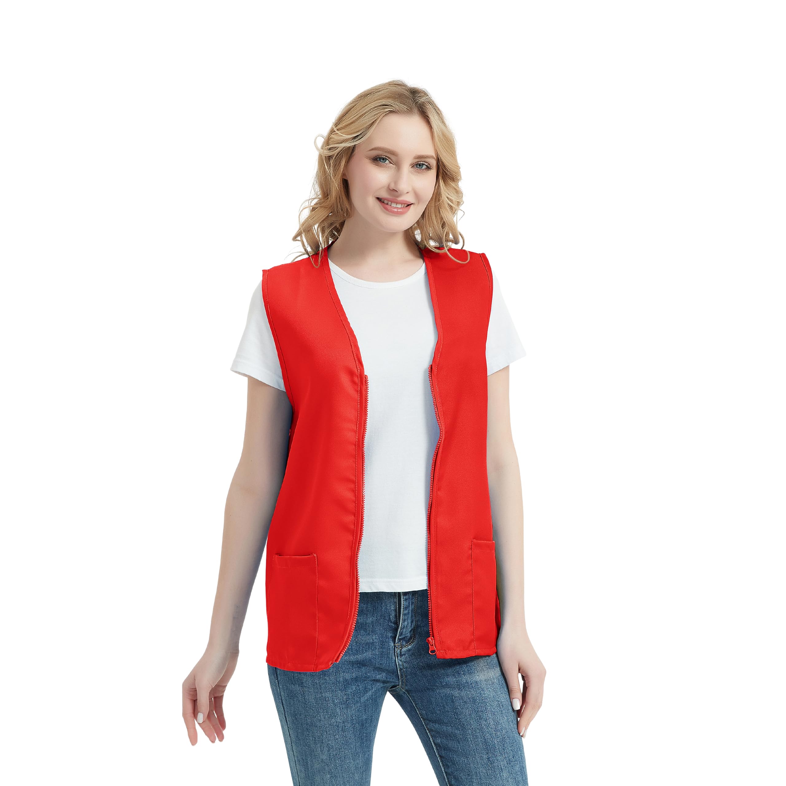 TopTie Adult Volunteer Activity Vest Supermarket Uniform Vests Clerk Workwear