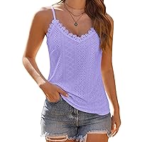 HOTOUCH Camisole for Women V Neck Spaghetti Strap Tank Tops Sleeveless Blouses Loose Fit