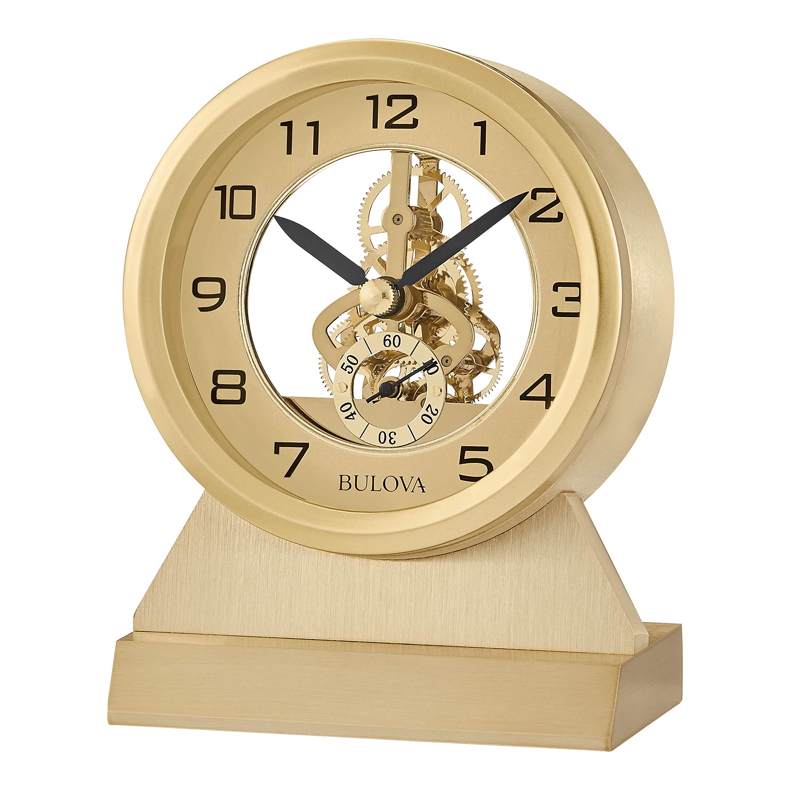 Bulova Golden Eye Tabletop Clock, Brass