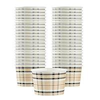 Restaurantware Coppetta 4-Ounce Dessert Cups 200 Disposable Ice Cream Cups - Lids Sold Separately Heavy-Duty Plaid Paper Frozen Yogurt Bowls For Hot And Cold Foods