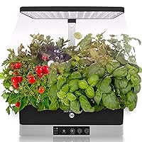 SLGLF150.5 Smart Starter Kit-Hydroponic Herb Garden Indoor Plant System w/Height Adjustable LED Grow Lights, 11 pods, 3 Modes-Home Kitchen, Bedroom, Office (Black)