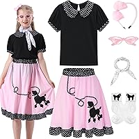 Z-Shop Poodle Skirts for Girls,50s Sock Hop Costume Outfit 50th Accessories for 1950s Kids